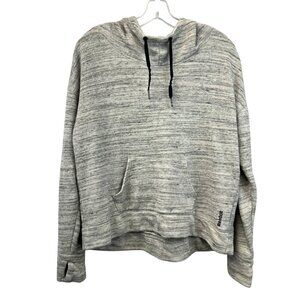 Reebok Womens Long Sleeve Hoodie Gray Space Dye Size Small Thumb Holes